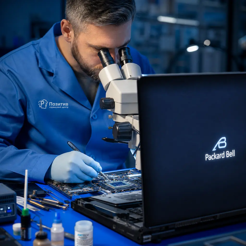 Замена видеокарты ноутбука Packard Bell в Гатчине