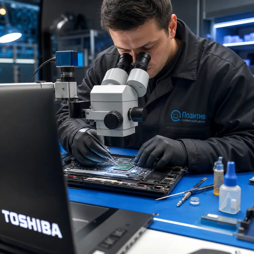 Замена видеокарты ноутбука Toshiba в Гатчине