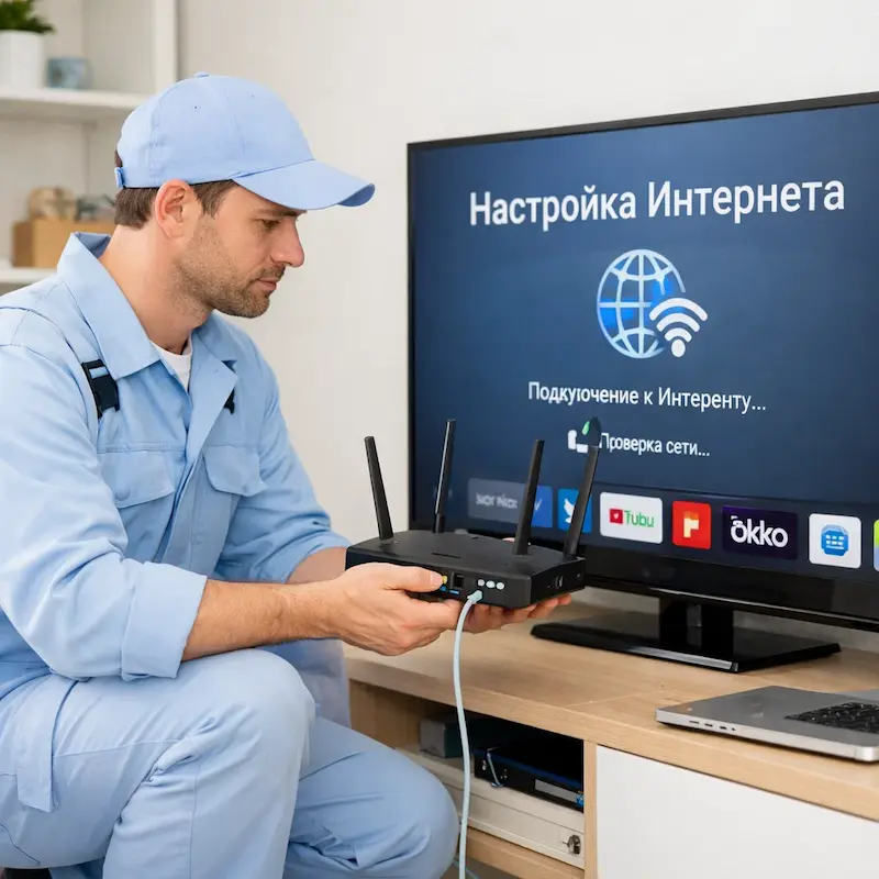 Настройка интернета на телевизоре в Гатчине