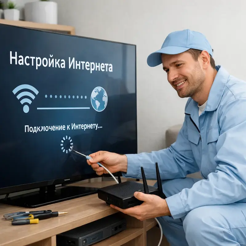 Настройка интернета на ТВ в Гатчине