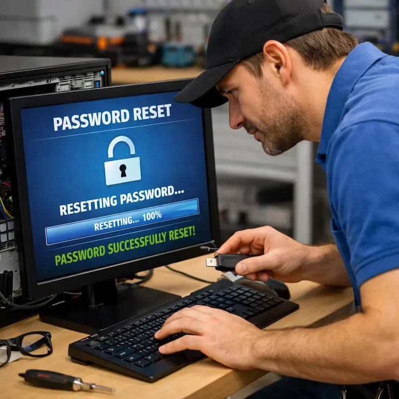 Сброс пароля от компьютера в Гатчине