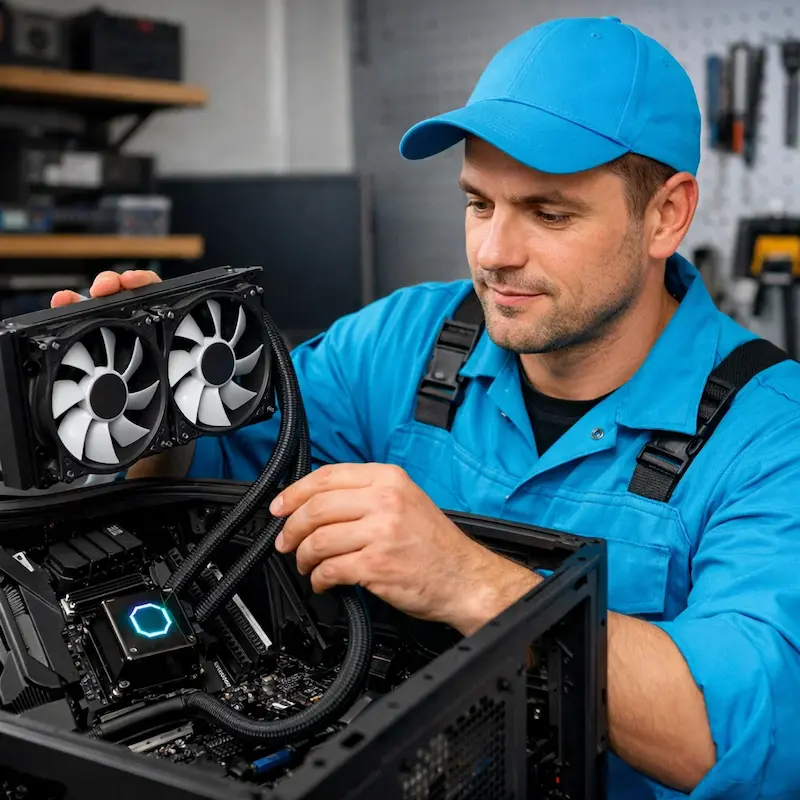 Установка водяного охлаждения на компьютер в Гатчине