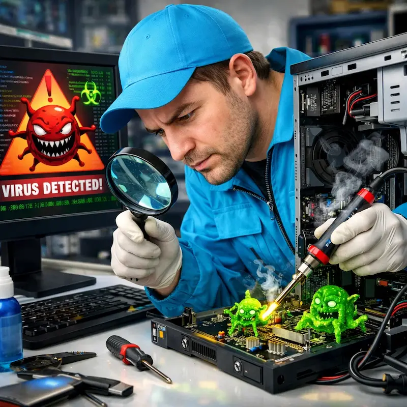 Вылечить компьютерный вирус в Гатчине